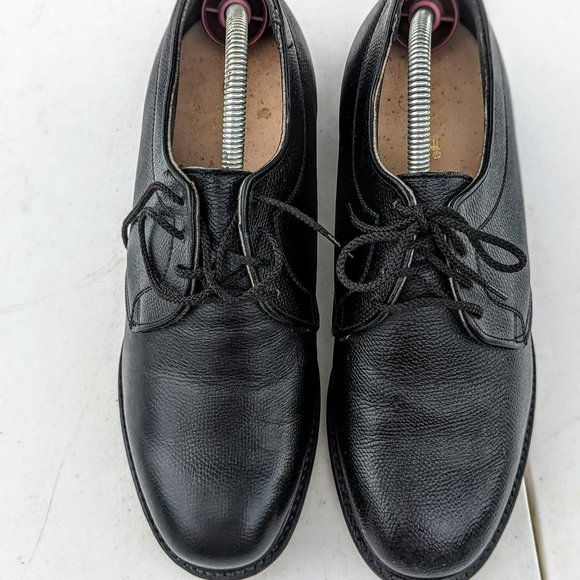 Black Men\'s Uniform Leather Vulcan Soles Derby style shoes  Sz 8D main image 9